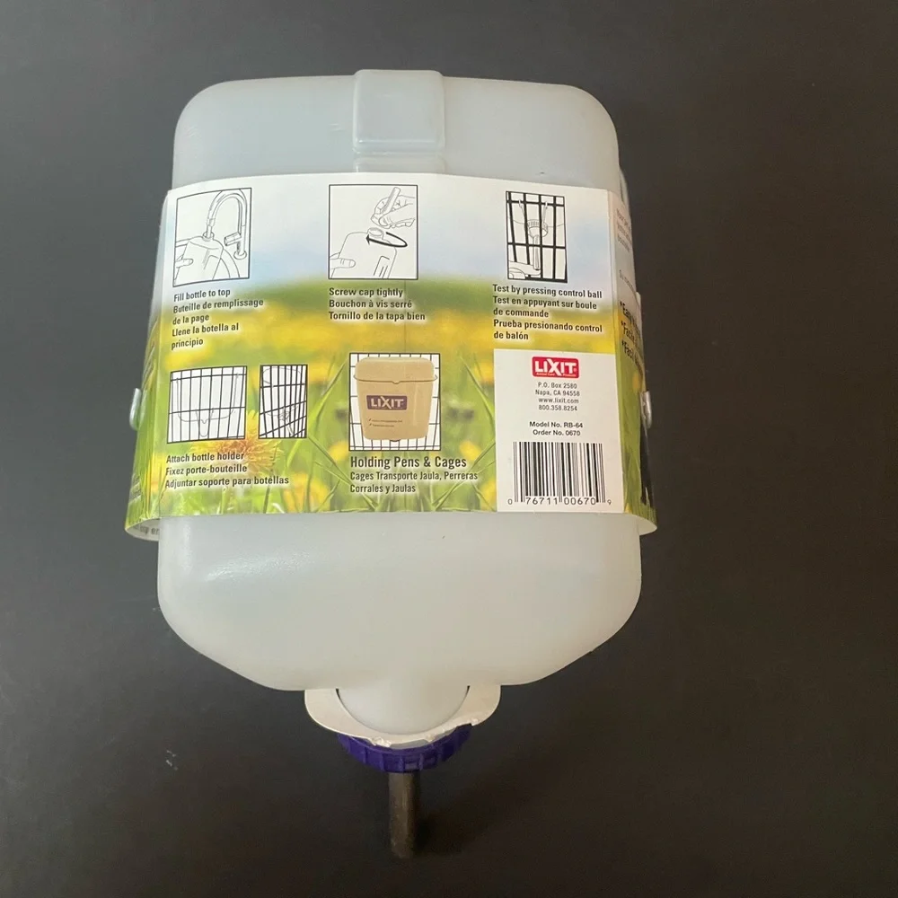 Lixit Wide Mouth Water Bottle for Rabbits and Small Animals, NWT
